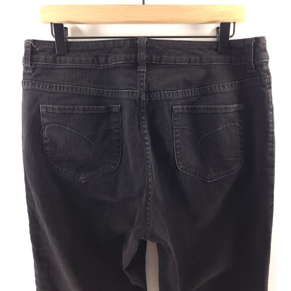 Chico's Women Jeans Platinum Size 2 Black Cropped Straight Leg Raw Frayed Hem - Picture 4 of 9